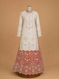 Rani Pink | Rani embroidered sharara set with ivory kurta and dupatta - view 2 | 2