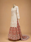 Rani Embroidered Sharara Set with Ivory Kurta & Dupatta | Festive Wedding Wear