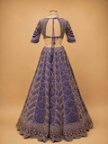 Purple Embroidered Bridal Lehenga with Gold Detailing & Dupatta | Wedding Wea
