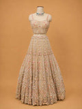 Gold Embroidered Bridal Lehenga with Floral Detailing & Dupatta | Wedding Wear