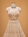 Gold Embroidered Bridal Lehenga with Floral Detailing & Dupatta | Wedding Wear
