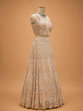 Gold Embroidered Bridal Lehenga with Floral Detailing & Dupatta | Wedding Wear