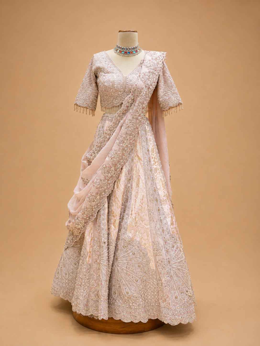 Pink Embroidered Lehenga Set with Blouse & Dupatta | Wedding Wea