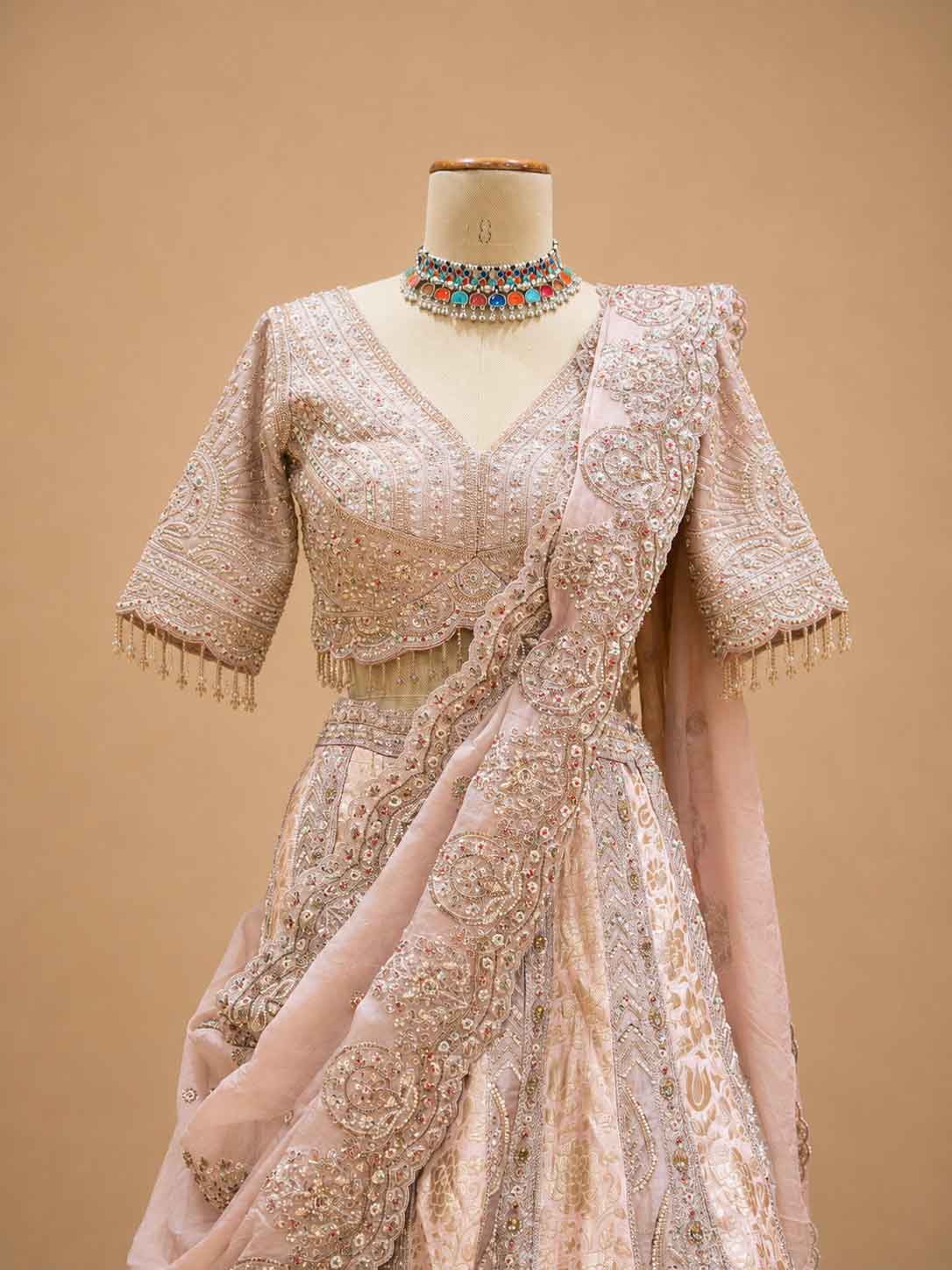 Pink Embroidered Lehenga Set with Blouse & Dupatta | Wedding Wea