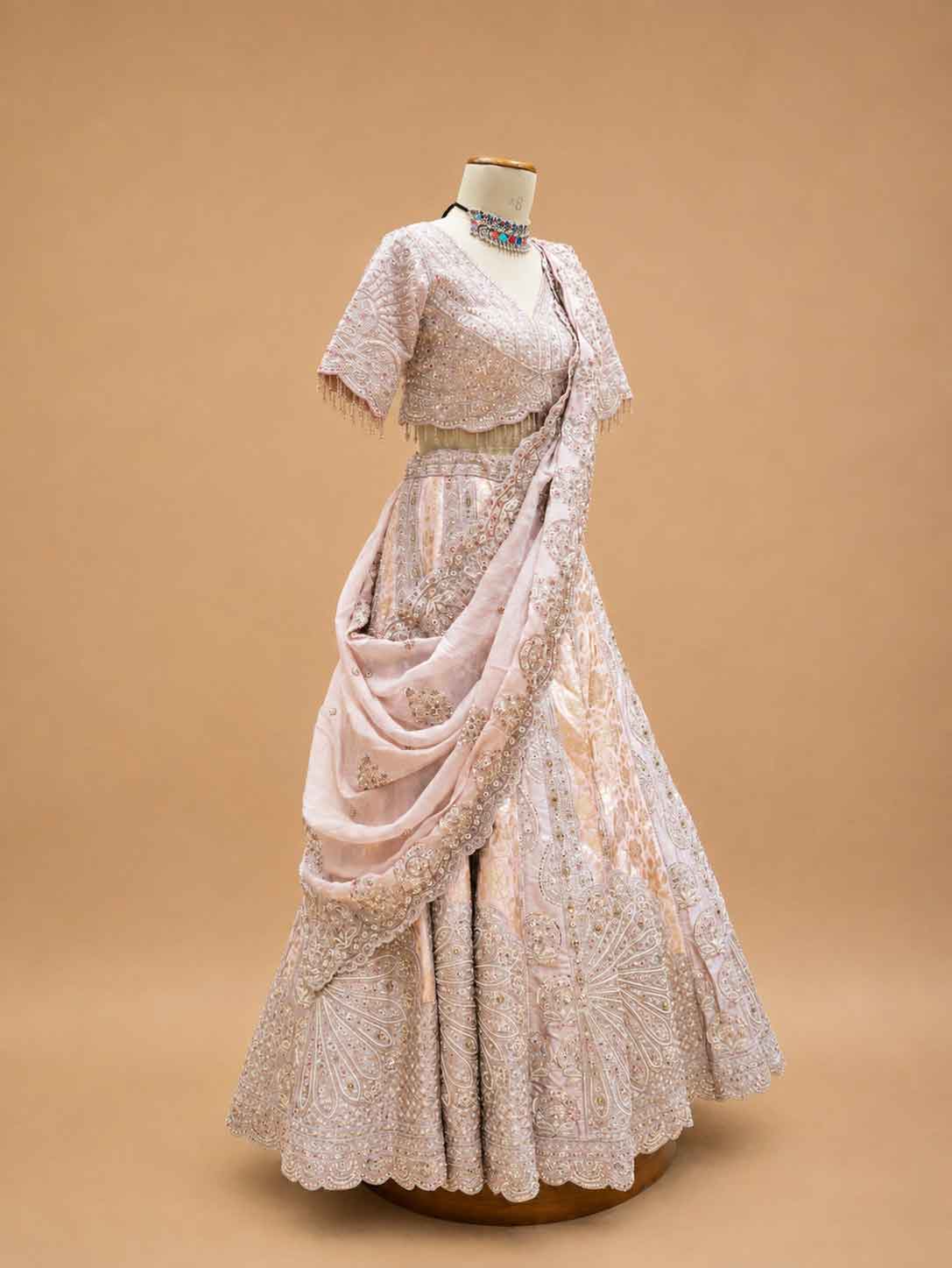 Pink Embroidered Lehenga Set with Blouse & Dupatta | Wedding Wea