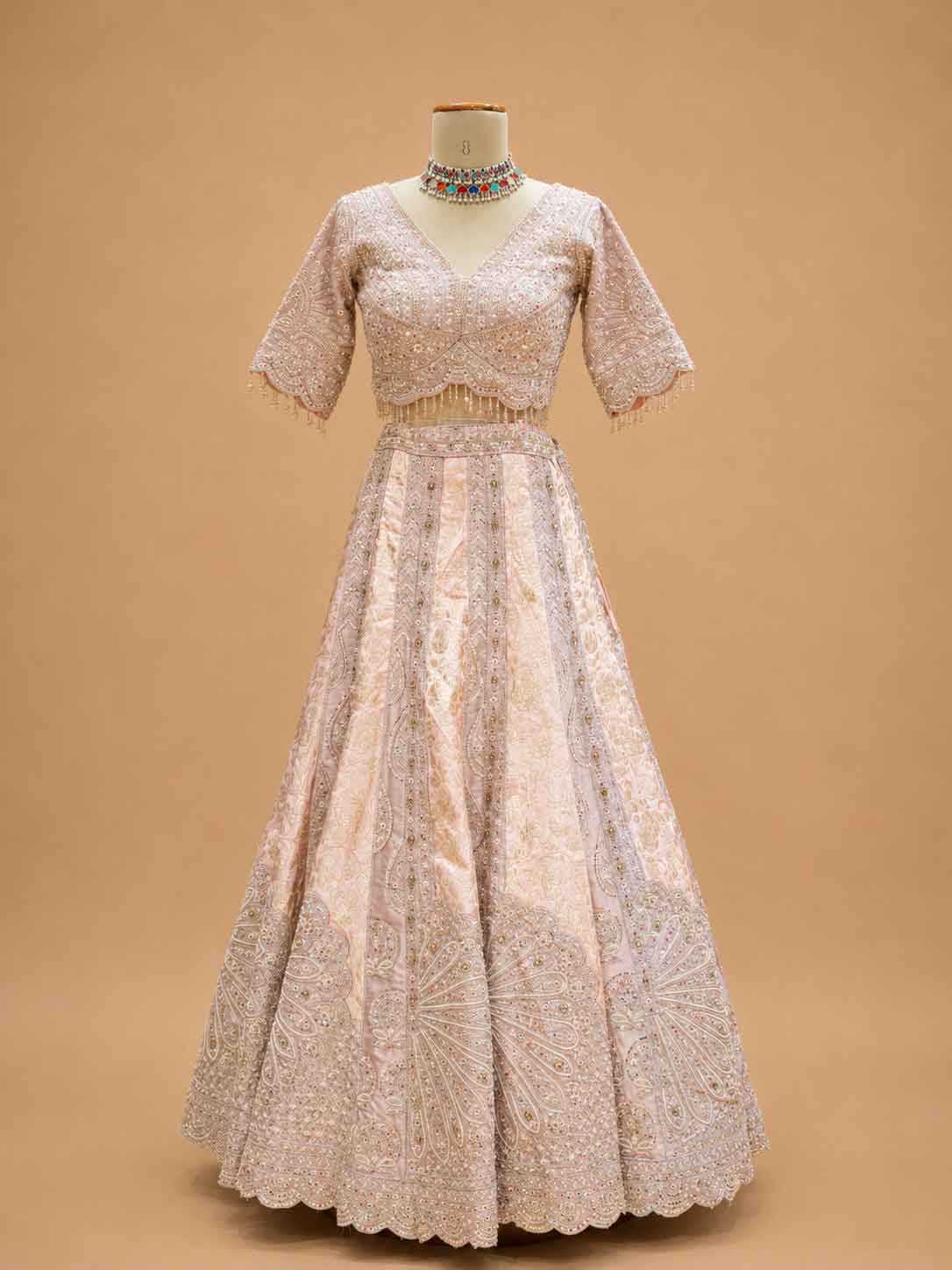 Pink Embroidered Lehenga Set with Blouse & Dupatta | Wedding Wea