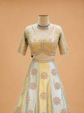 Gold Embroidered Lehenga Set with Blouse & Dupatta | Wedding & Festive Wear