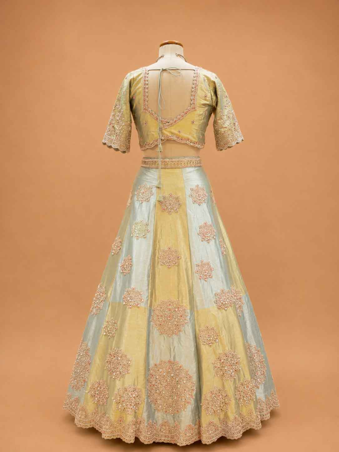 Pista Green Embroidered Lehenga Set with Blouse & Dupatta | Festive Wear