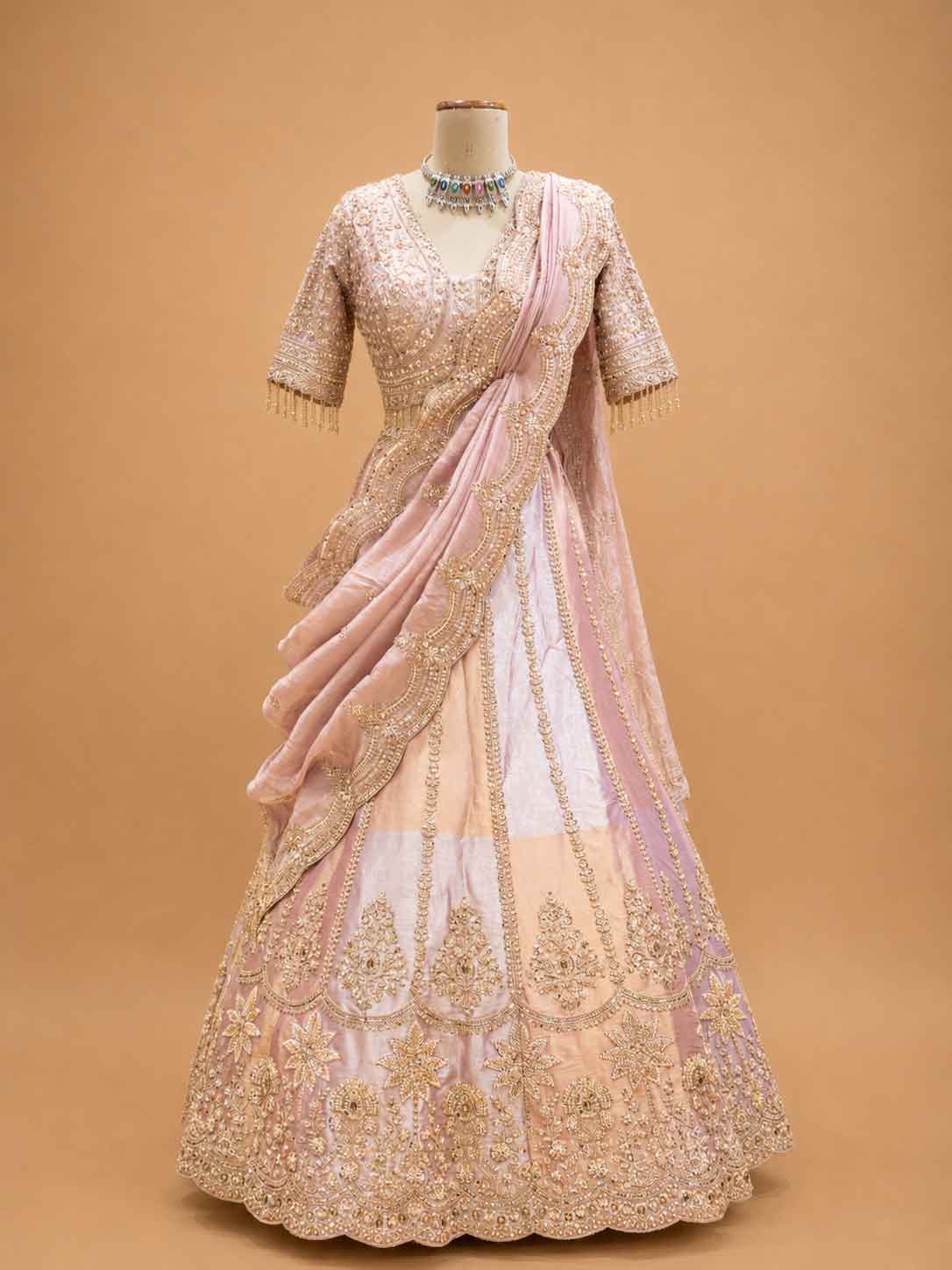 Pink Embroidered Lehenga Set with Blouse & Dupatta | Wedding & Festive Wear