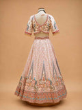 Cream Printed Lehenga Set with Embellished Blouse & Dupatta | Festive Wear