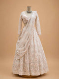Ivory Embroidered Lehenga Set with Blouse & Dupatta | Wedding & Festive Wear