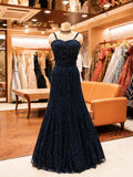 Navy Blue Embellished Gown with Sheer Cape | Elegant Party & Wedding Wear