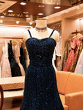 Navy Blue Embellished Gown with Sheer Cape | Elegant Party & Wedding Wear
