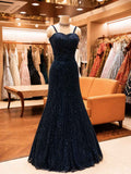 Navy Blue Embellished Gown with Sheer Cape | Elegant Party & Wedding Wear