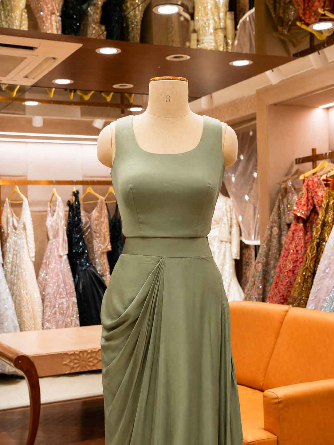 Pista Green Cape Style Sharara Set with Embroidered Neckline | Festive & Party Wear