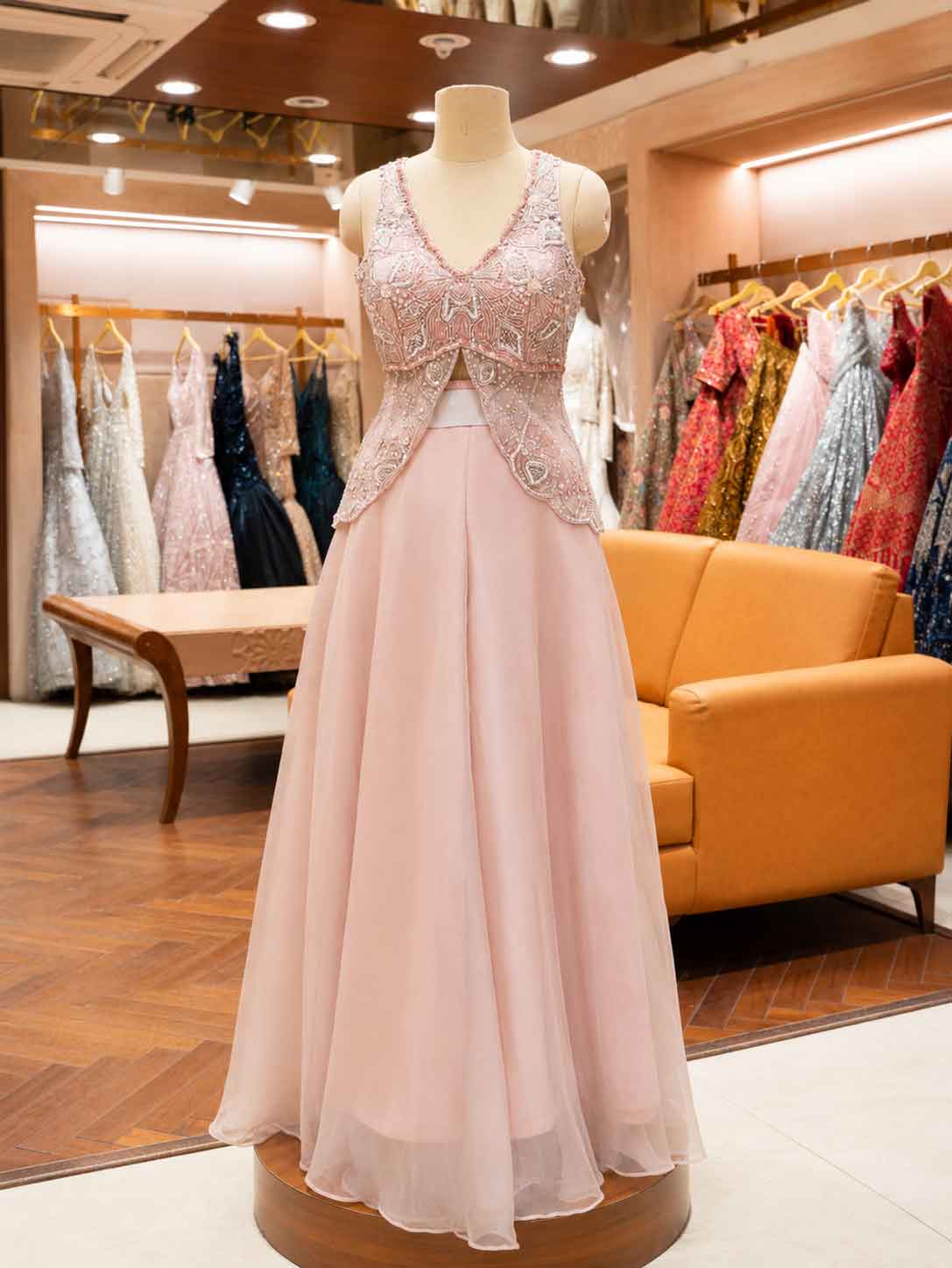 Elegant Pink Embroidered Lehenga Set with Sheer Dupatta | Festive & Party Wear