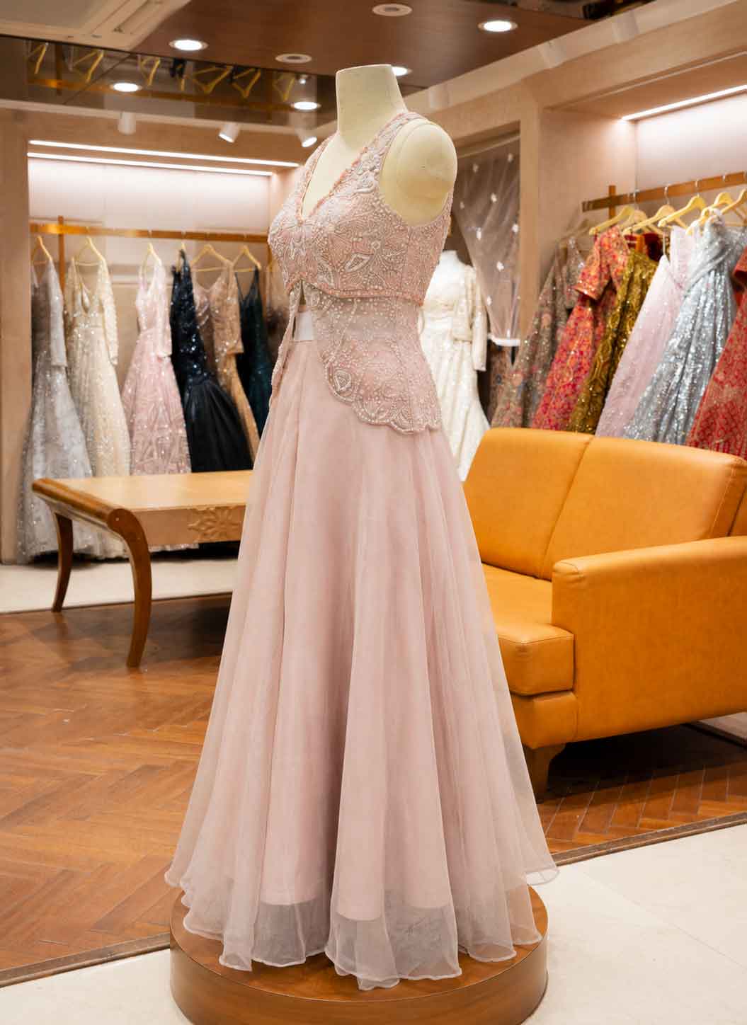 Elegant Pink Embroidered Lehenga Set with Sheer Dupatta | Festive & Party Wear