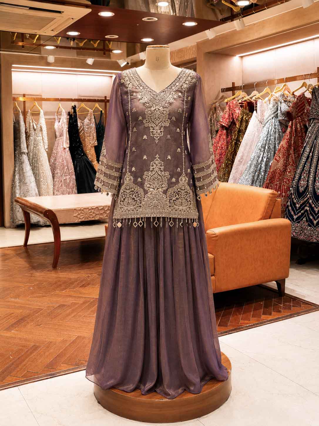 Purple Embroidered Anarkali Suit with Dupatta | Elegant Festive & Party Wear