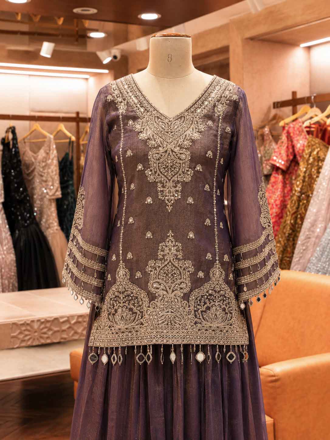 Purple Embroidered Anarkali Suit with Dupatta | Elegant Festive & Party Wear