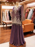 Purple Embroidered Anarkali Suit with Dupatta | Elegant Festive & Party Wear