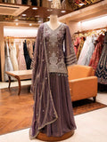 Purple Embroidered Anarkali Suit with Dupatta | Elegant Festive & Party Wear