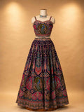 Purple Designer Lehenga with Peacock Embroidery & Multicolor Dupatta | Festive & Wedding Wear