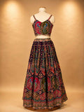 Purple Designer Lehenga with Peacock Embroidery & Multicolor Dupatta | Festive & Wedding Wear
