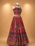 Rani Pink Designer Lehenga with Peacock Embroidery & Multicolor Dupatta | Wedding Wear