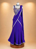 Purple Designer Anarkali Suit with Embroidered Blouse & Draped Dupatta | Festive Wear