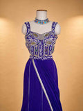 Purple Designer Anarkali Suit with Embroidered Blouse & Draped Dupatta | Festive Wear