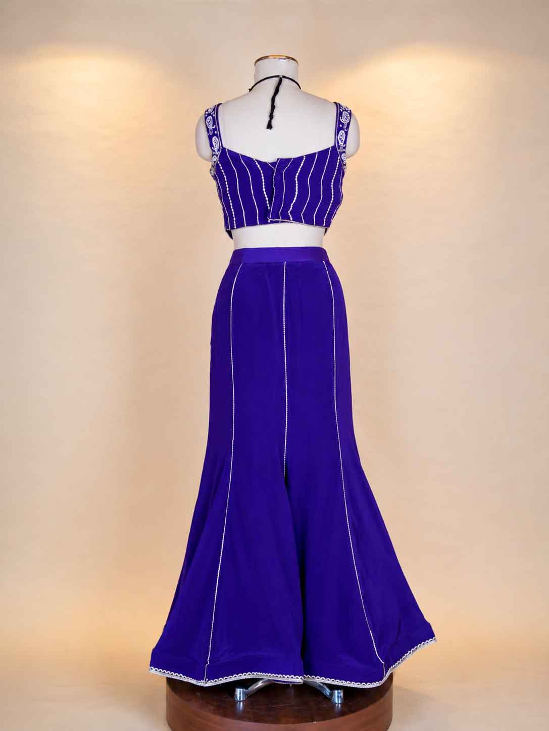 Purple Designer Anarkali Suit with Embroidered Blouse & Draped Dupatta | Festive Wear