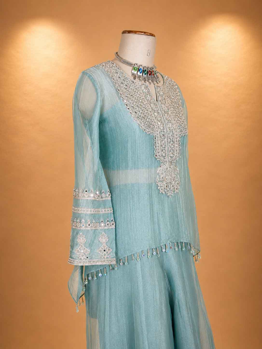 "Green Straight Cut Designer Suit with Intricate Embroidery | Elegant Festive Wear for Women "