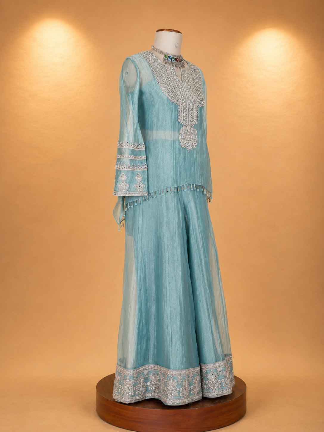 "Green Straight Cut Designer Suit with Intricate Embroidery | Elegant Festive Wear for Women "