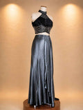 Grey Designer Saree with Sequin Embellished Blouse | Elegant Party & Evening Wear