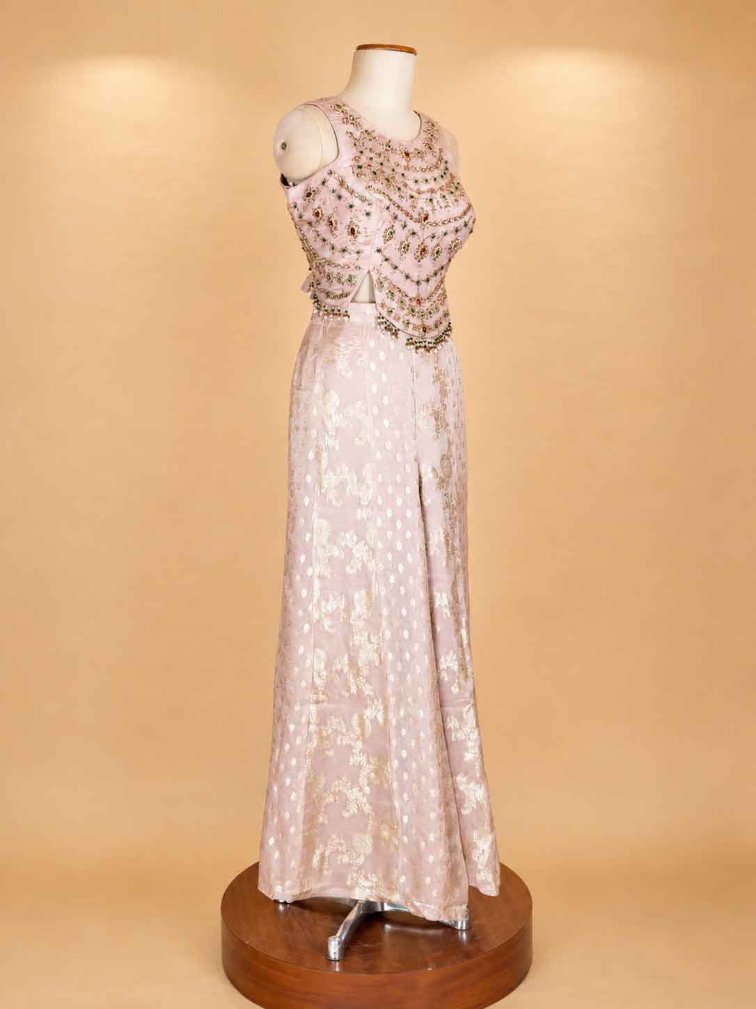 Peach Embroidered Anarkali Palazzo Suit with Dupatta | Elegant Festive Wear