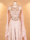Peach Embroidered Anarkali Palazzo Suit with Dupatta | Elegant Festive Wear