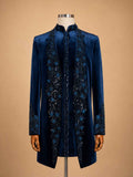 Black Designer Embroidered Velvet Sherwani Suit for Men | Luxury Wedding & Reception Wear