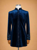Black Designer Embroidered Velvet Sherwani Suit for Men | Luxury Wedding & Reception Wear