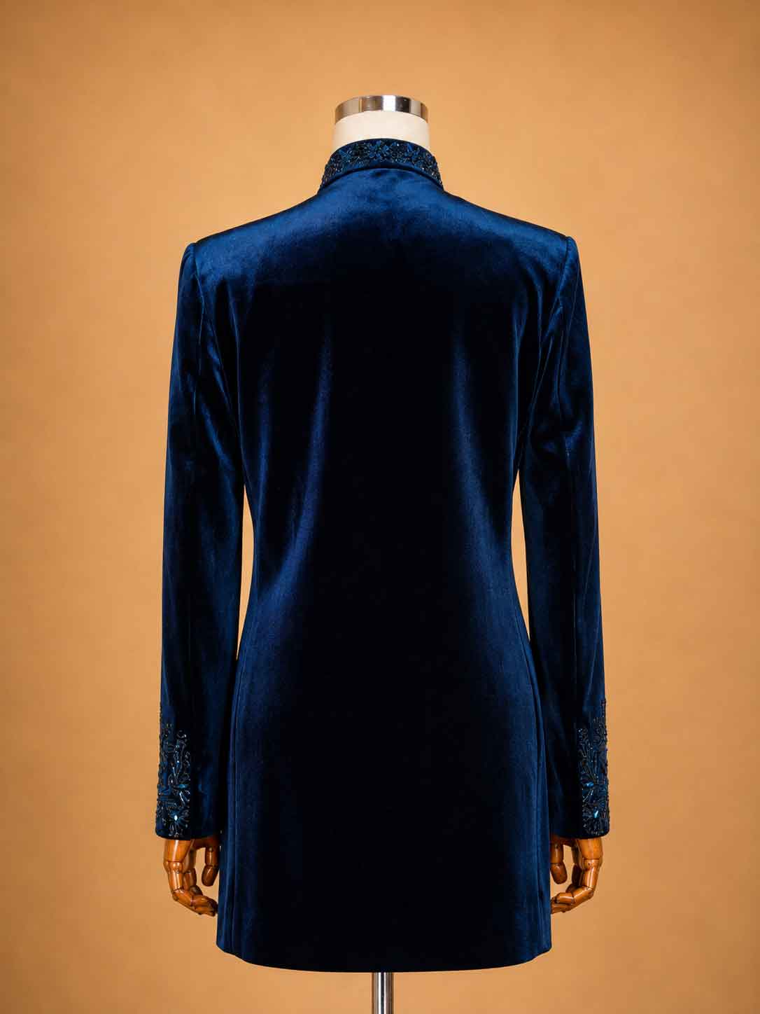 Black Designer Embroidered Velvet Sherwani Suit for Men | Luxury Wedding & Reception Wear