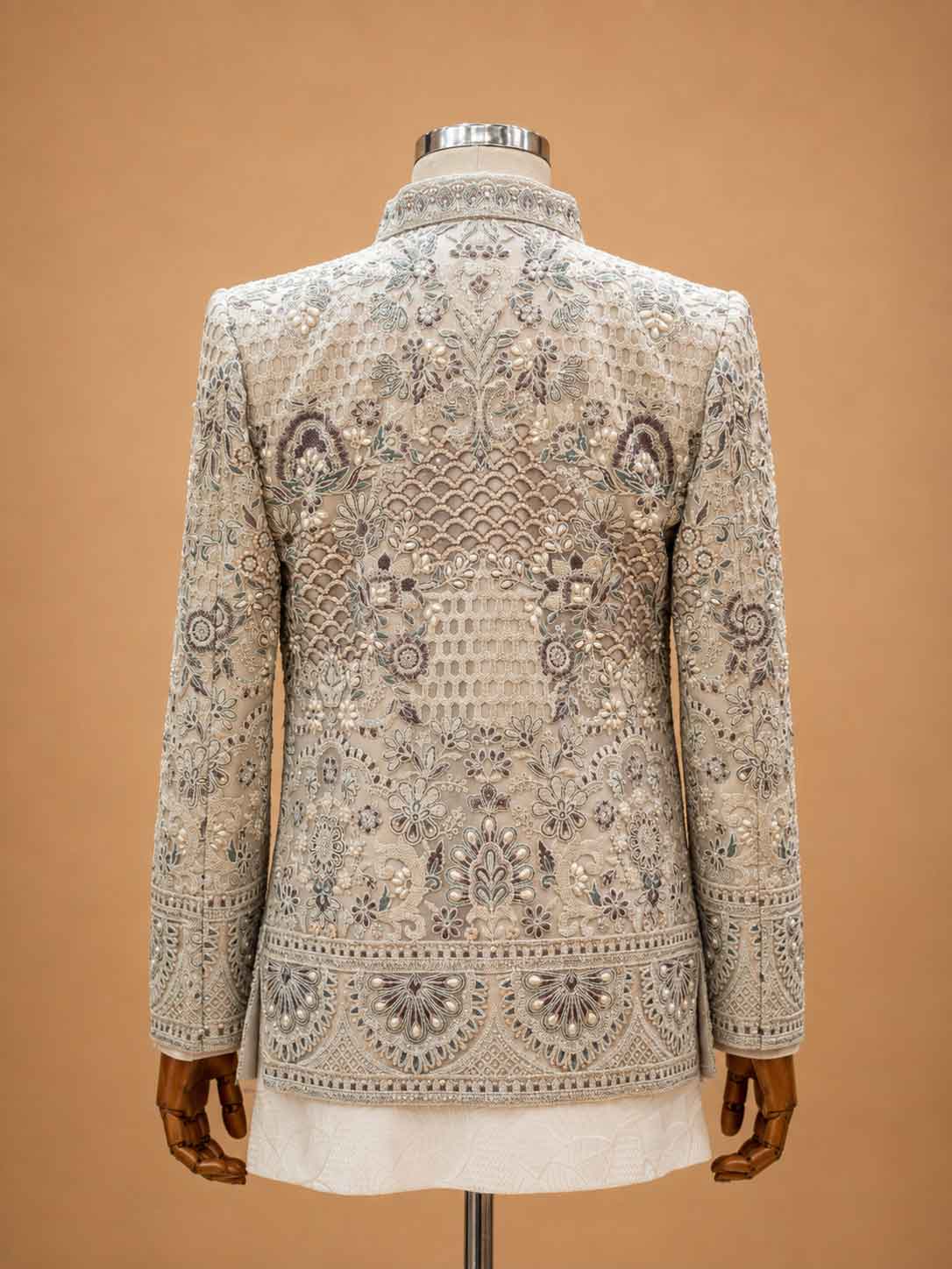 Ivory White Designer Embroidered Sherwani for Men | Luxury Wedding & Reception Wear