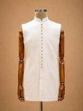 Ivory White Designer Embroidered Sherwani for Men | Luxury Wedding & Reception Wear