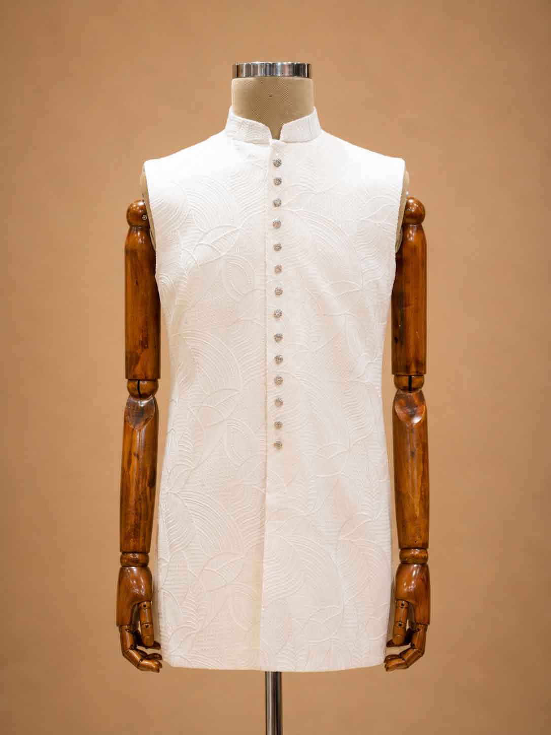 Ivory White Designer Embroidered Sherwani for Men | Luxury Wedding & Reception Wear