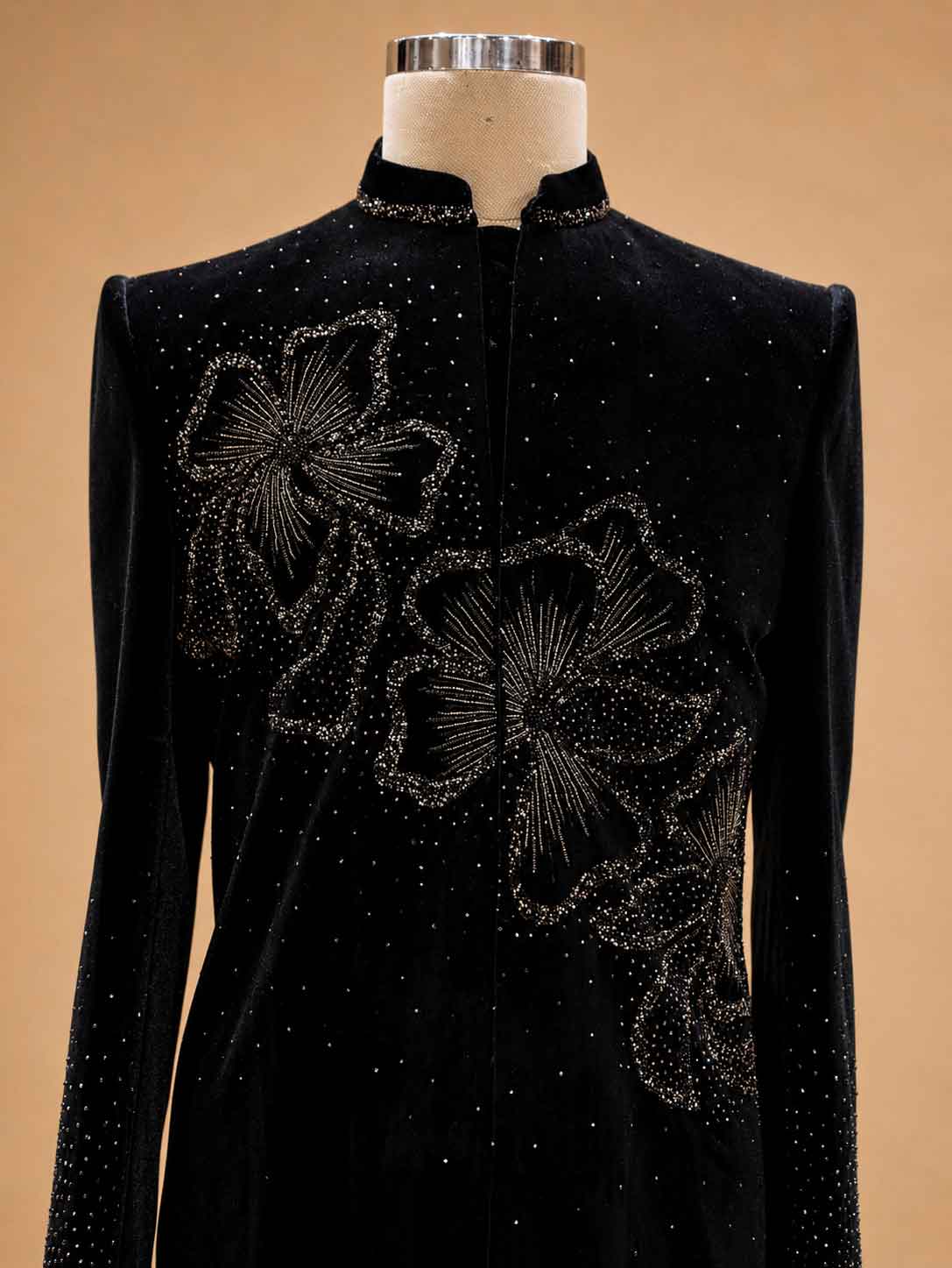 Black Designer Embroidered Sherwani for Men | Luxury Wedding & Reception Wear
