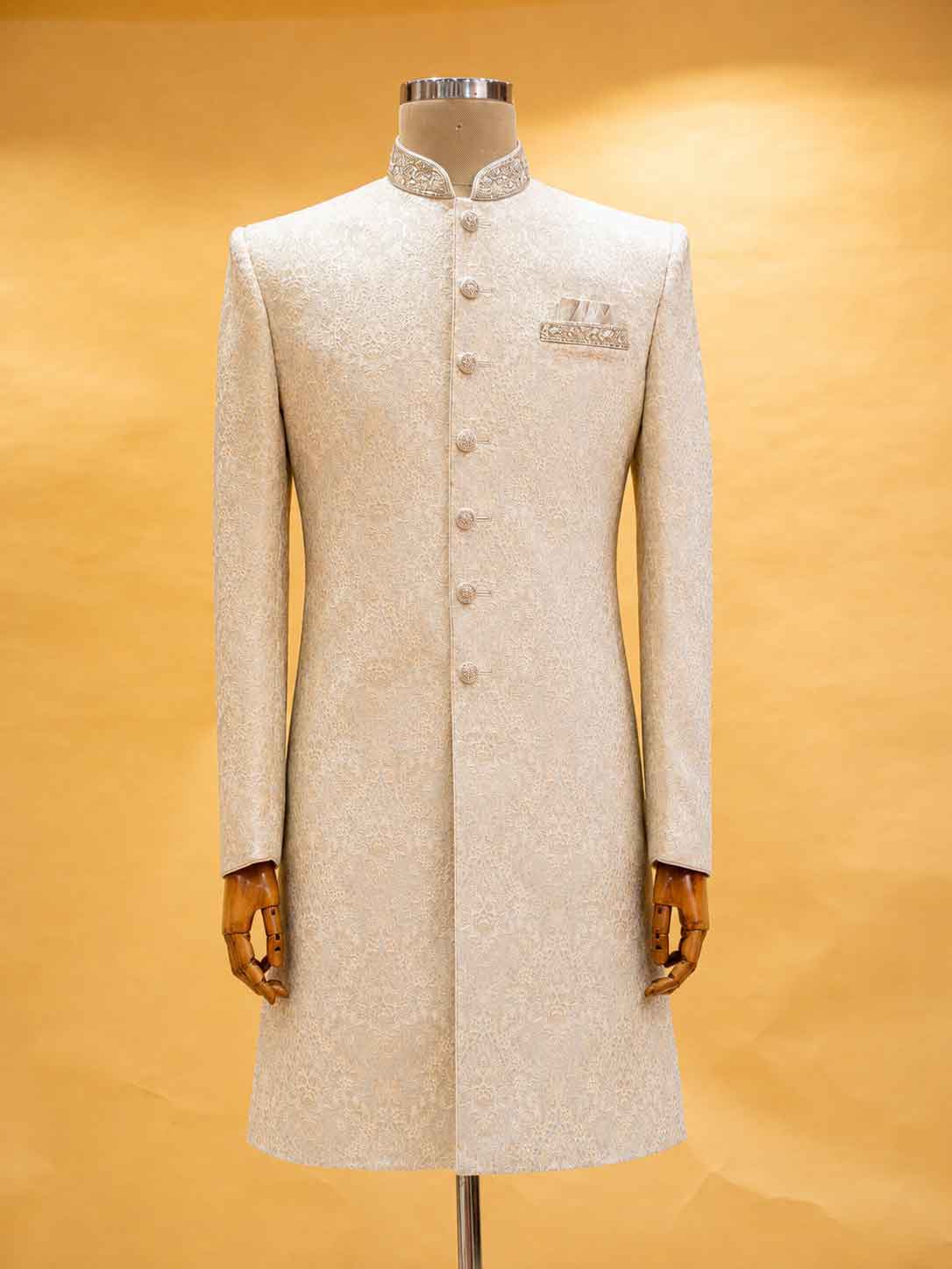 Pista Embroidered Sherwani Set for Men | Elegant Wedding & Festive Wear