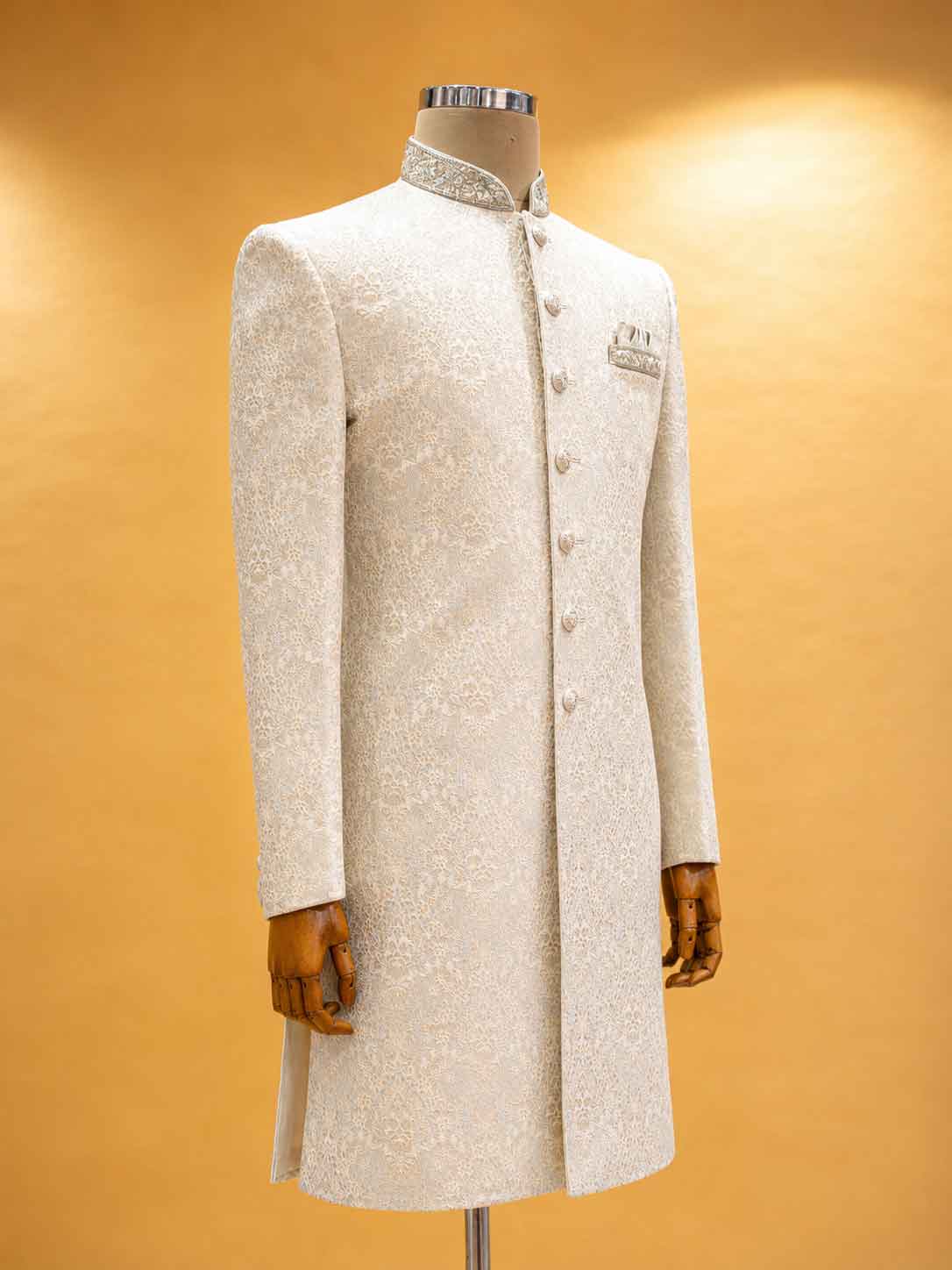 Pista Embroidered Sherwani Set for Men | Elegant Wedding & Festive Wear