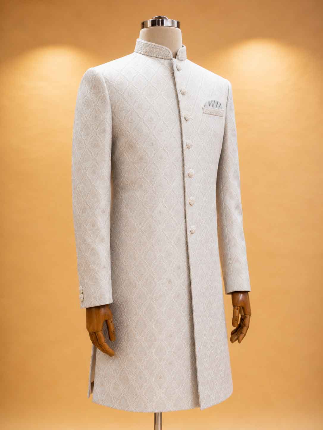 Aqua Embroidered Sherwani with Matching Trousers | Elegant Wedding & Festive Wear