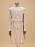 Cream Embroidered Sherwani Set for Men with Dupatta | Luxury Groom & Wedding Wear