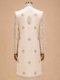 Cream Embroidered Sherwani Set for Men with Dupatta | Luxury Groom & Wedding Wear