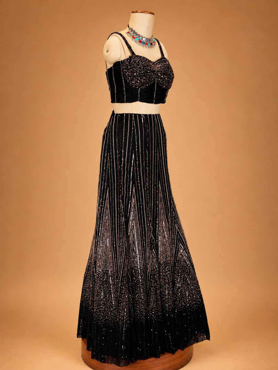 Black Designer Embellished Lehenga Choli for Women | Party & Wedding Wear