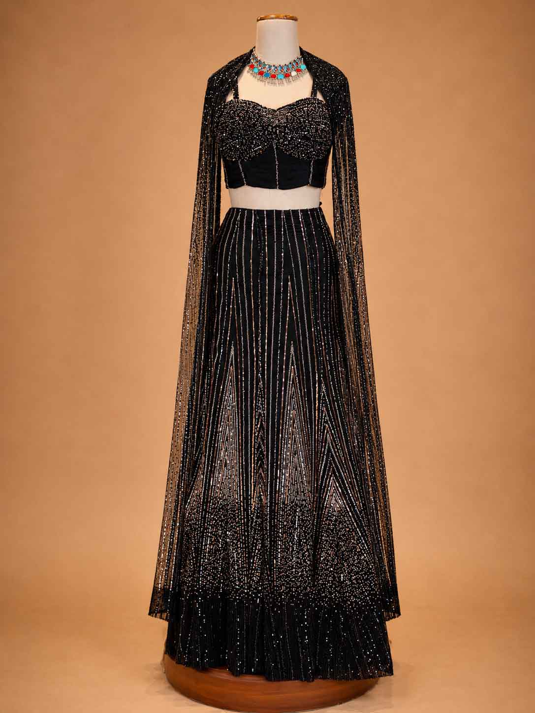 Black Designer Embellished Lehenga Choli for Women | Party & Wedding Wear